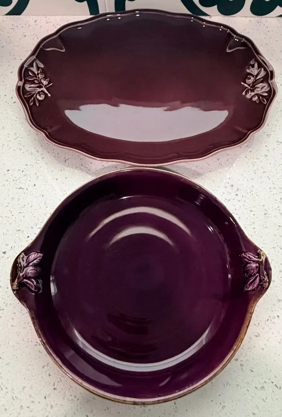 Vintage Sur La Table Oval Platter and Pie Dish Made in PORTUGAL